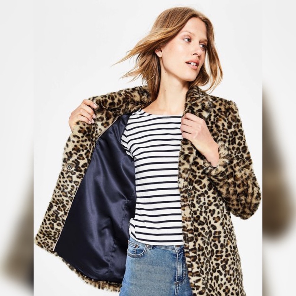 BODEN Faux Fur Coat  size 4